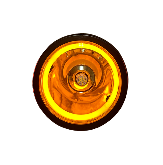 Deluxe Cruiser Headlight, Custom Bike Headlight, Amber Color, Front