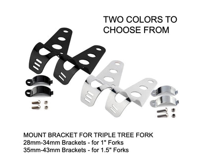 Triple Tree Chopper Mount Bracket for Custom Bike Headlight