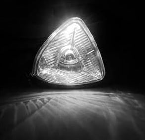 Triangle Dorito Cruiser Headlight, Custom Bike Headlight, Clear lens, front