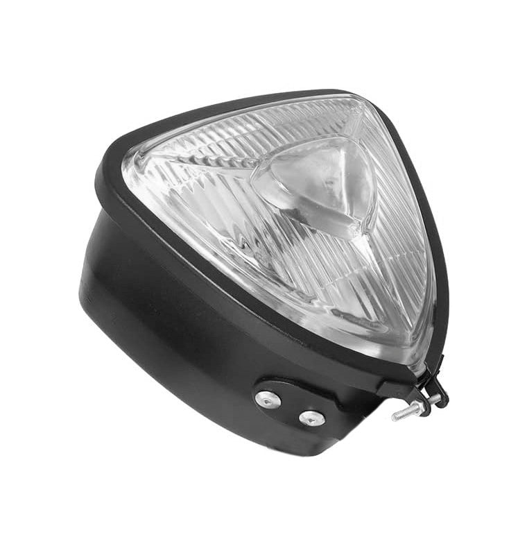 Triangle Dorito Cruiser Headlight, Custom Bike Headlight, Black and Clear