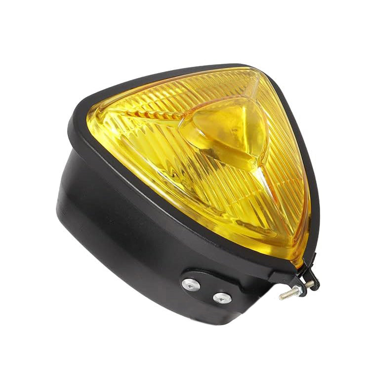 Triangle Dorito Cruiser Headlight, Custom Bike Headlight, Black and Yellow