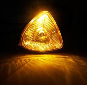 Triangle Dorito Cruiser Headlight, Custom Bike Headlight, Yellow Lens, front